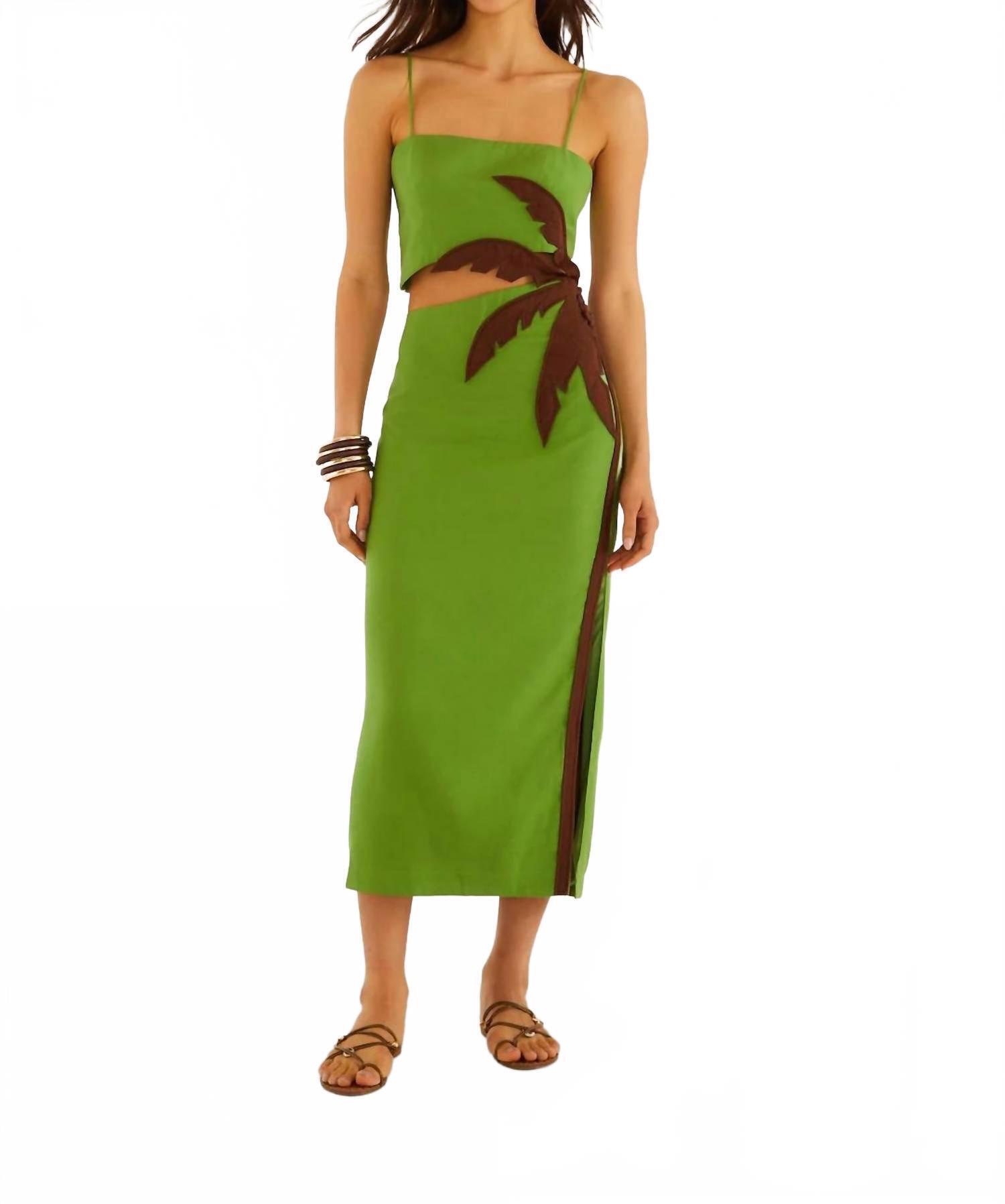 New Farm Rio Palm Tree Dress In Green